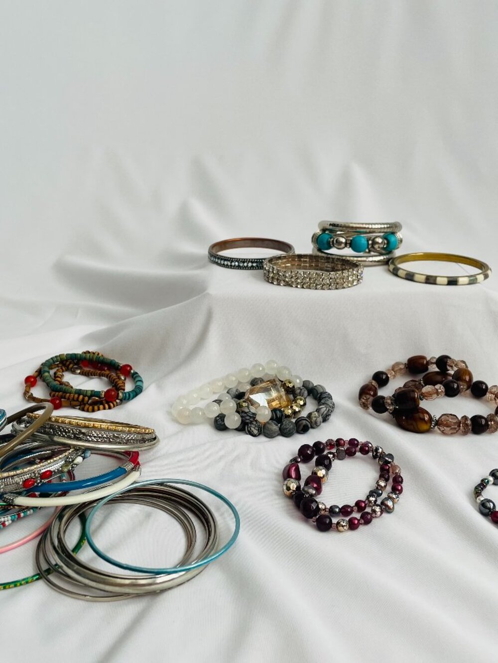 Lot of Assorted Costume Jewelry Bracelets – Mixed Styles & Colors